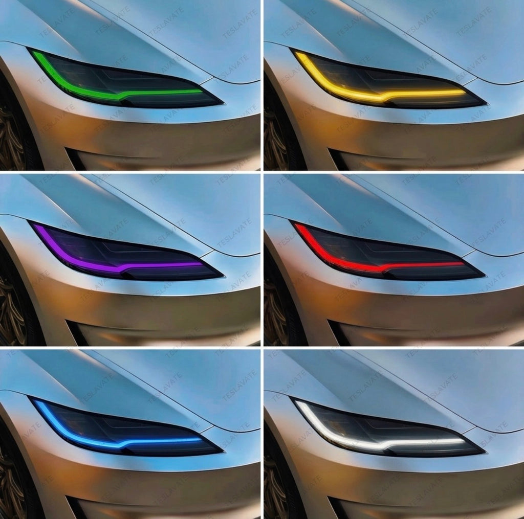Dynamic Color-Changing Headlight Upgrade | Tesla Model 3 Highland (2024+) ( App controlled )