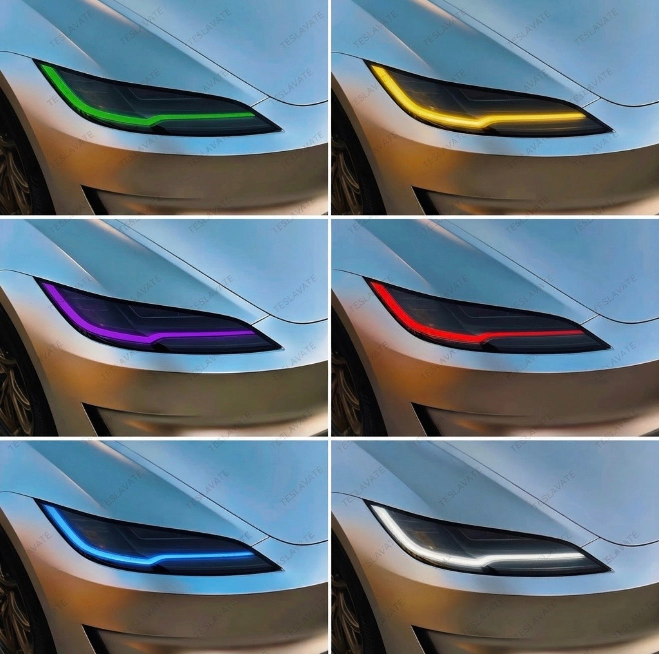 Dynamic Color-Changing Headlight Upgrade | Tesla Model 3 Highland (2024+) ( App controlled )