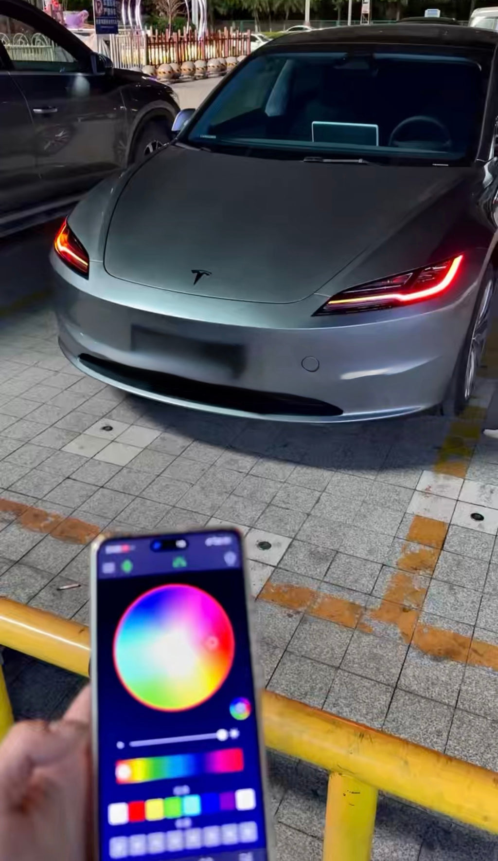 Dynamic Color-Changing Headlight Upgrade | Tesla Model 3 Highland (2024+) ( App controlled )